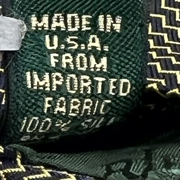 VTG Ralph Lauren 100% Silk Tie Gold Black Zig Zag Handmade USA Repp Necktie Prom - Picture 7 of 10
